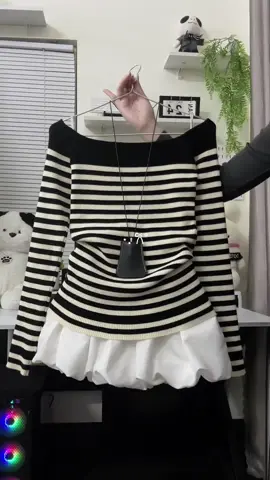 Áo dệt kim dài tay sọc ngang điệu xinh #xh 