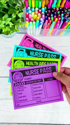 I created these nurse passes several years ago and they have saved me so much time. Just check off the reason students need to see the nurse and done! Tip, sign your name on the original before making copies and you can save even more time! 👉🏽To grab this resource click on the 🔗 in my bio and then tap on the ⏰️app tab.