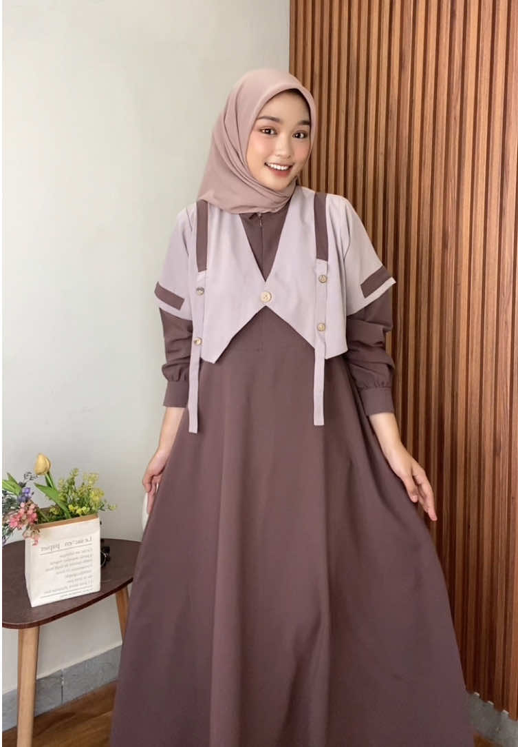 Set dress inner outer udah dapet hijab pula cuma 100rb an 😳 #setdres #dresssethijab #gamislebaran #gamismurah #gamisviral 