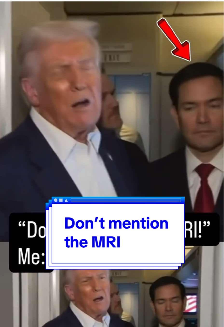 Trump’s “MRI leak” is making the rounds again — but look closer. It’s not about the scan… it’s about who’s next to him giving him side eye. 👀 #trump #rubio #politics #satire #deepdive   