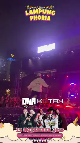 LAMPUNG! Waktunya PECAH! 🤘 Bersiaplah untuk malam penuh energi bersama DNA Aloy, dan band rock legendaris KOTAK di panggung LAMPUNG PHORIA! Tulis di kalendermu: 🔥 19 NOVEMBER 2025 🏟️ PKOR Way Halim Jangan cuma dengerin di headset, rasakan langsung power mereka! Beli tiketmu sekarang dan ajak teman-teman rocker-mu!