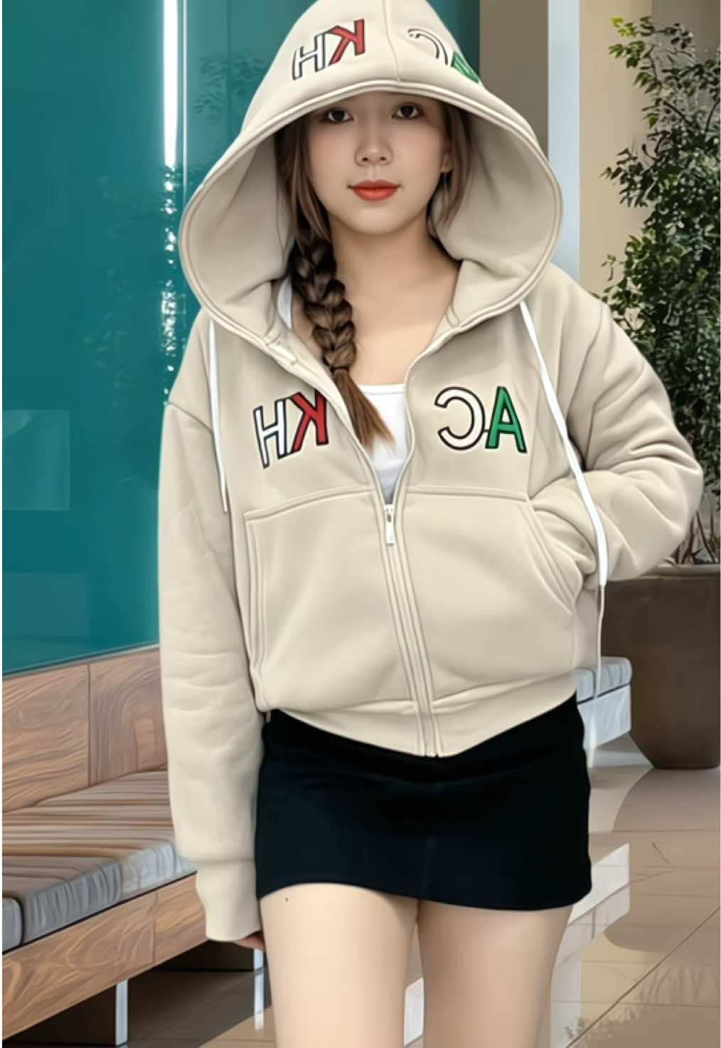 Áo Khoác Nỉ - Áo Khoác Nữ Form Lửng 4 Túi, Nón To, Tay Xỏ Ngón #xuhuong #viral #thinhhanh #aokhoacnu #aokhoacni 