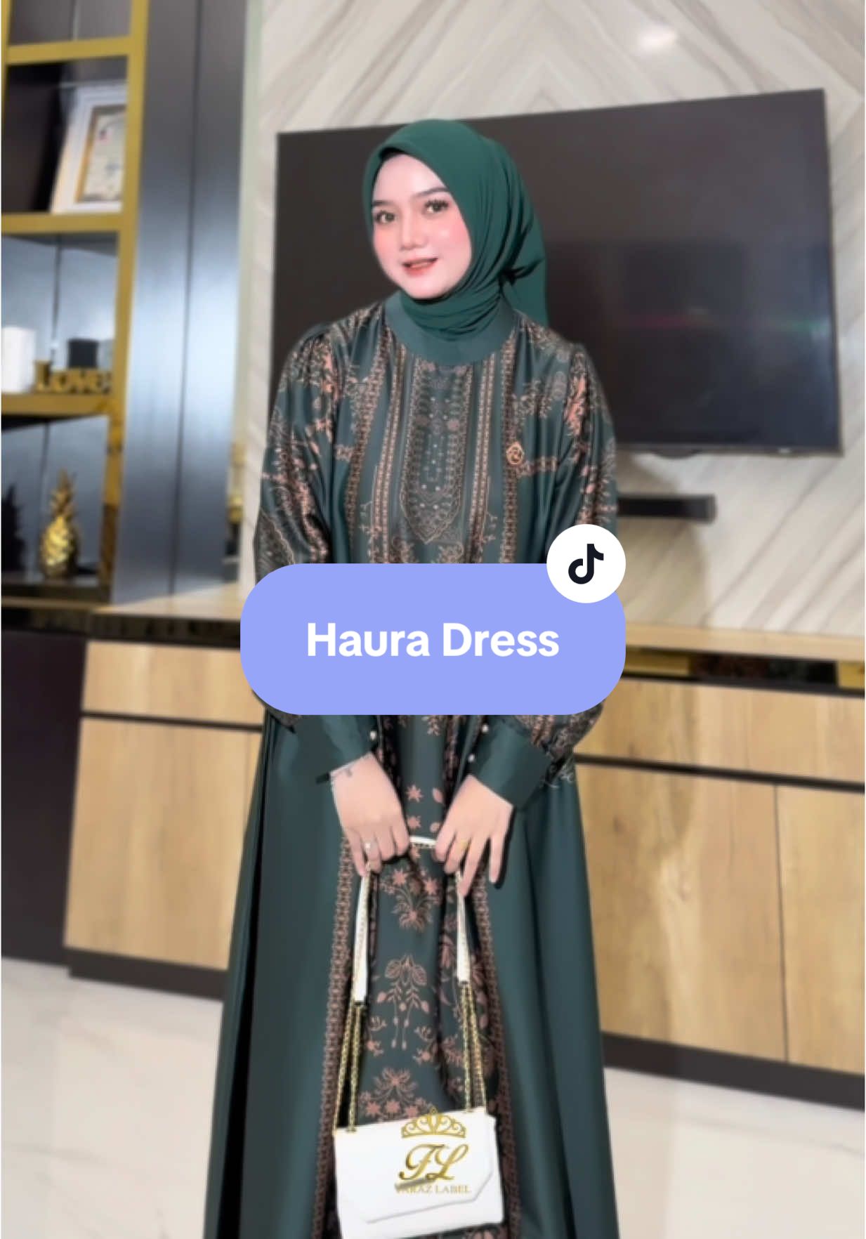 Absen dulu siapa yang udah co Haura Dress ini?☝🏻😍 #farazlabel #gamiskondangan #fypシ゚viral🖤tiktok #gamislebaran2026 #FarazLabelRayaSeries 