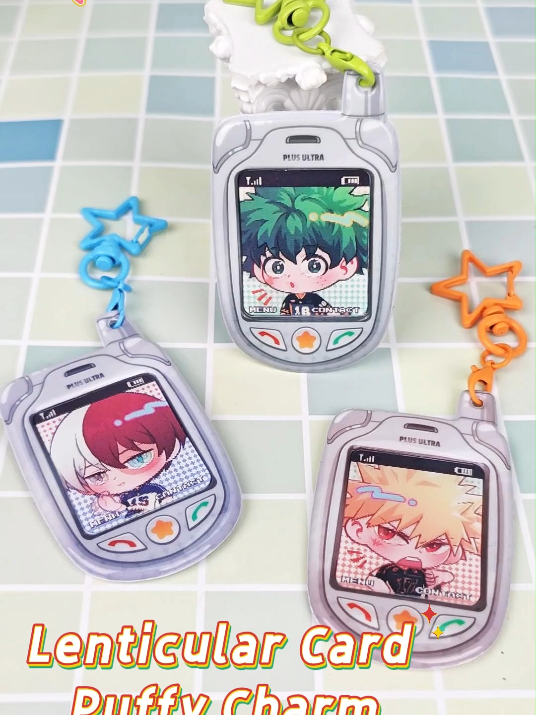 Let's take a look at our customor's beautiful custom-made lenticular card puffy charm display.#fyp #merch #customize #manufacturing #customization #lollipopins #artistalley #custom #manu #artist #art #charm #lenticular #puffy