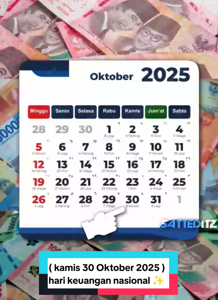 Happy national money day ✨  ( Kamis 30 Oktober 2025 ) 
