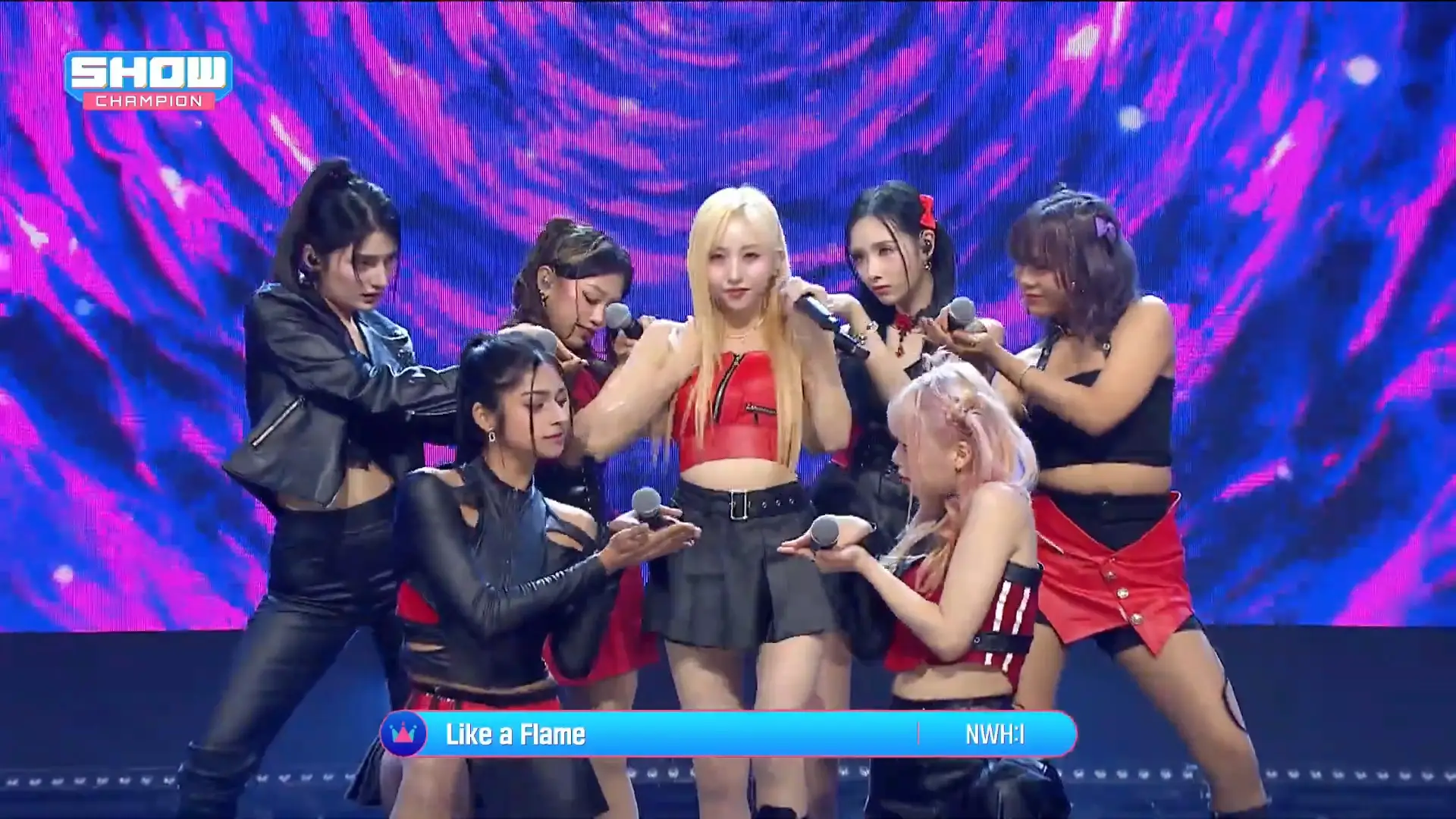 𝗟𝗜𝗞𝗘 𝗔 𝗙𝗟𝗔𝗠𝗘 First performance in Show Champion Today! #NWHI #LIKE_A_FLAME #HotDebut #OutNow #NaENT  @NWH:I 