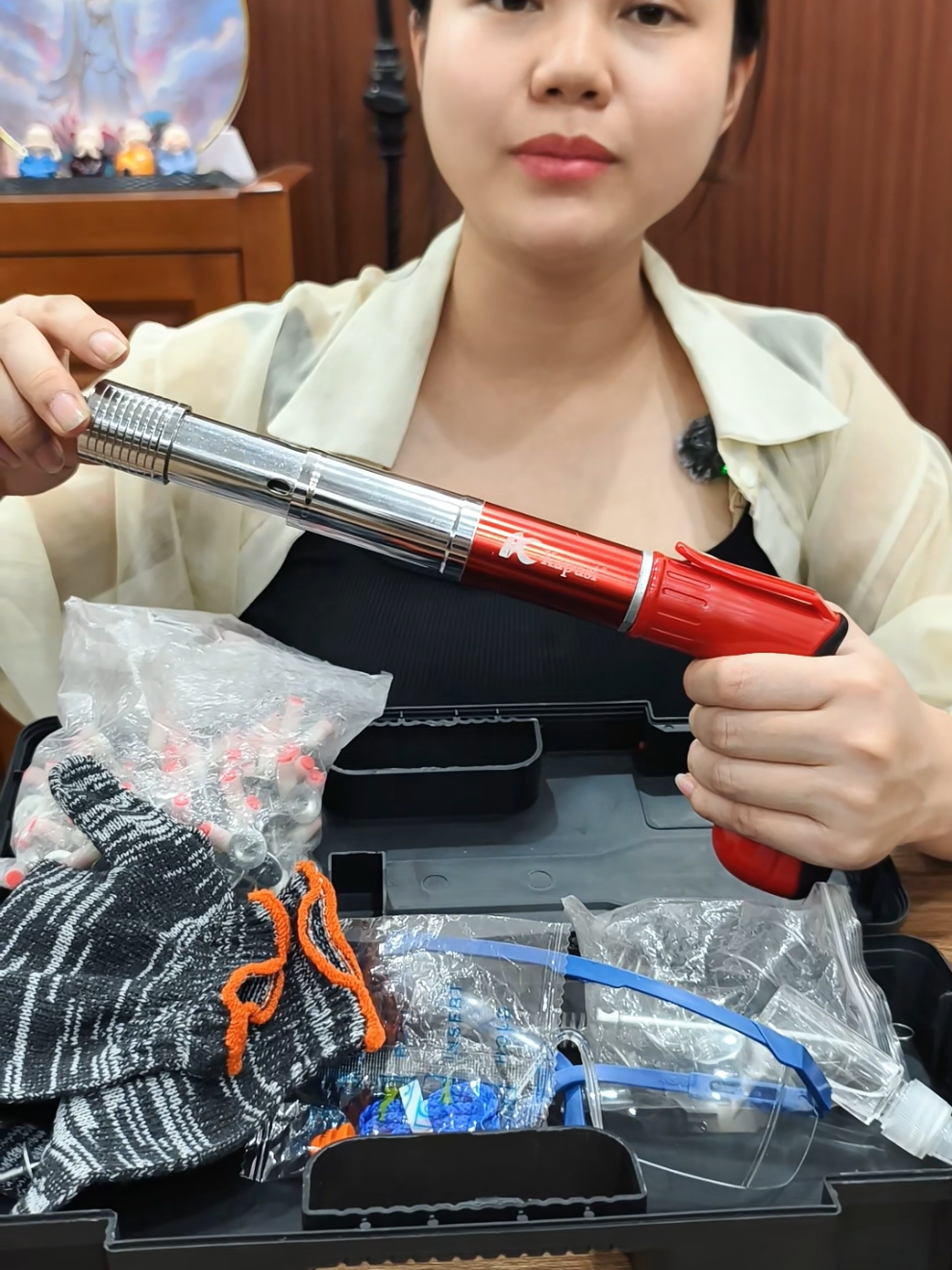 Máy bắn đinh hạt n.ổ (tặng 100 đinh #maybandinh #maybandinhhatno #cotiennhaxinh 