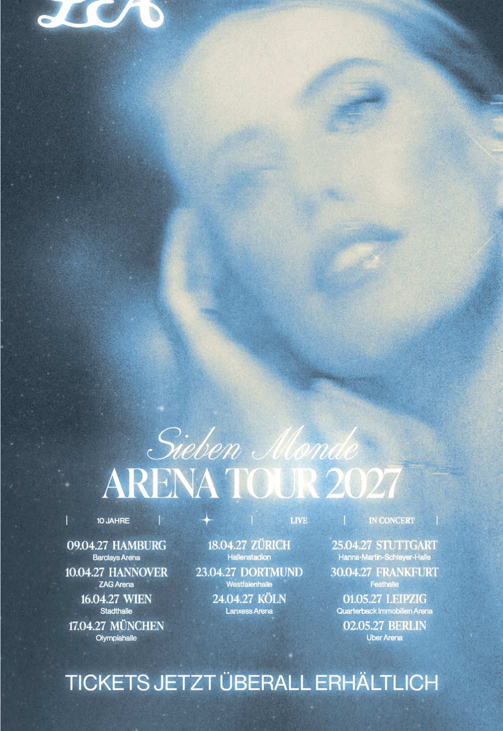 AHHH endlich ist es soweit 🥰🥳 Ihr könnt ab sofort überall Tickets für meine »Sieben Monde« Arena Tour 2027 bestellen 🌙 Ich freu mich riesig, euch dort alle wiederzusehen 💕 #lea #siebenmonde #arenatour #2027 #vvk 