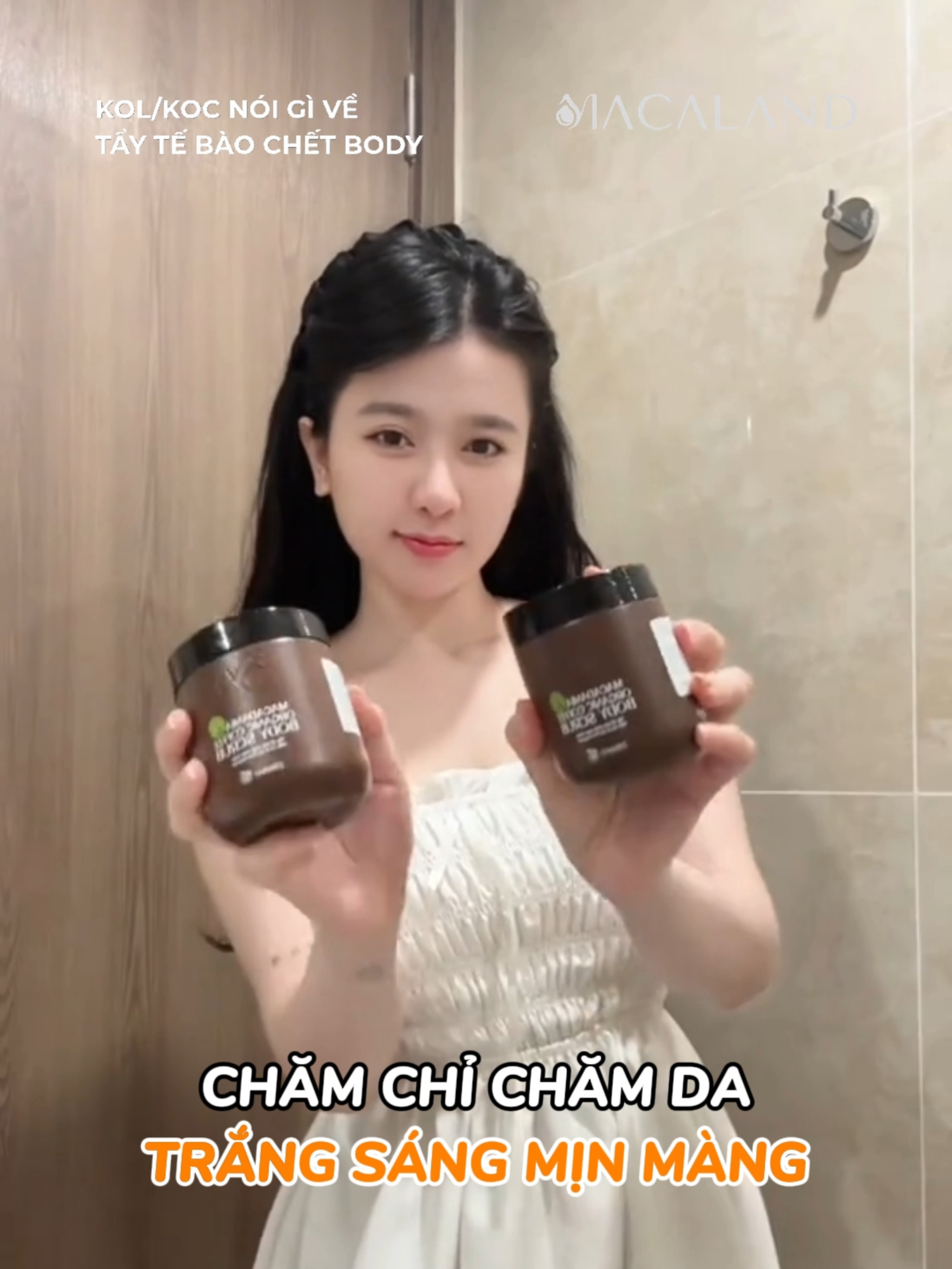 Chăm chỉ chăm da mịn màng, trắng sáng để tự tin diện đồ ra đường nào mấy bà oiiiii #macaland #taytebaochet #tẩytếbàochết #lamsachbody #taytebaochetbody
