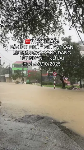 🆘Bà con chú ý, hiện tại trên địa bàn thành phố Huế có mưa rất, nước trên các sông dâng lên nhanh trở lại. Mọi người giữ an toàn nhé. Mong mng bình an🥹😭 #xuhuong #hue #hue75 #luthue2025 #lutlichsu2025 