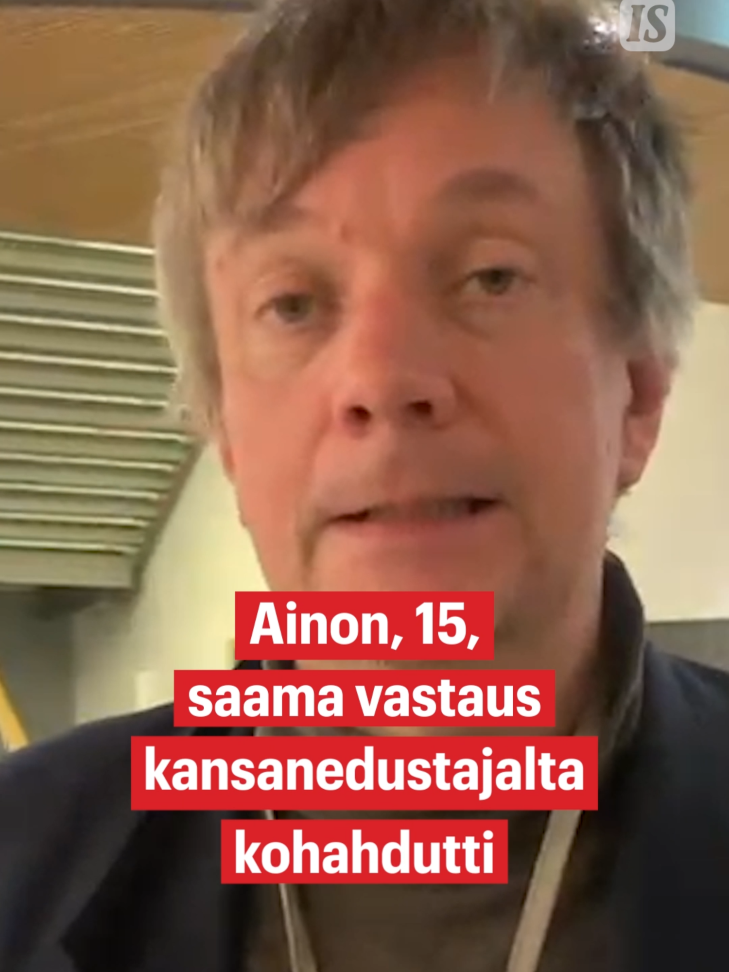 TET-harjoittelija Aino Manninen, 15, päätyi todistamaan kansanedustajan työn nurjaa puolta, kun hän kuvasi yhdessä toisen koululaisen kanssa Teemu Keskisarjasta haastattelun, jonka vastauksista tuli somekohu. Videolla Keskisarja kertoo mihin käyttää aikansa kansanedustajan työpäivän aikana. #kansanedustaja #teemukeskisarja #nuoret #uutiset #tetharjoittelu