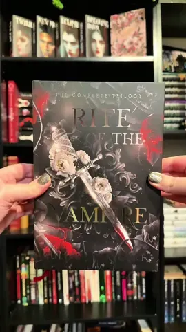 Wow!!!! This signed copy of Rite of the Vampire by Juliana Haygert is absolutely STUNNING!! Such intricate detail! The foiling is gorgeous and the sprayed edges are perfect!! It has such lovely artwork inside and a red ribbon book mark!  This edition features all 3 books of the series! Each with their own title and cover inside! As a vampire loving girl, I cannot wait to read this!!! Grab one so we can read it together ❤️ I am so incredibly thankful for this amazing book Juliana and I hope this video does it justice! It really is a beauty! 🫶  Stay tuned for my review!!  #BookTok #vampire #tbr #bookworm 