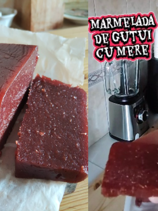 Marmelada de Gutui cu Mere Ingrediente: 2 kg de mere si gutui cuburi, 800 g zahar, zeama de la o lamaie Tinem merele si gutuile in apa cu zeama de la o lamaie cat timp le taiem pe toate si avem nevoie de un blender vertical  https://www.amazon.it/dp/B000T7URXY?tag=gz-blog-21&linkCode=ogi&th=1&psc=1&ascsubtag=0-f-n-av_kammellia Se fierbe marmelada la foc mic pana scade aproape la jumatate amestecand mereu ca sa nu se lipeasca.#marmelada #dulceata #fursecuri #kammellia