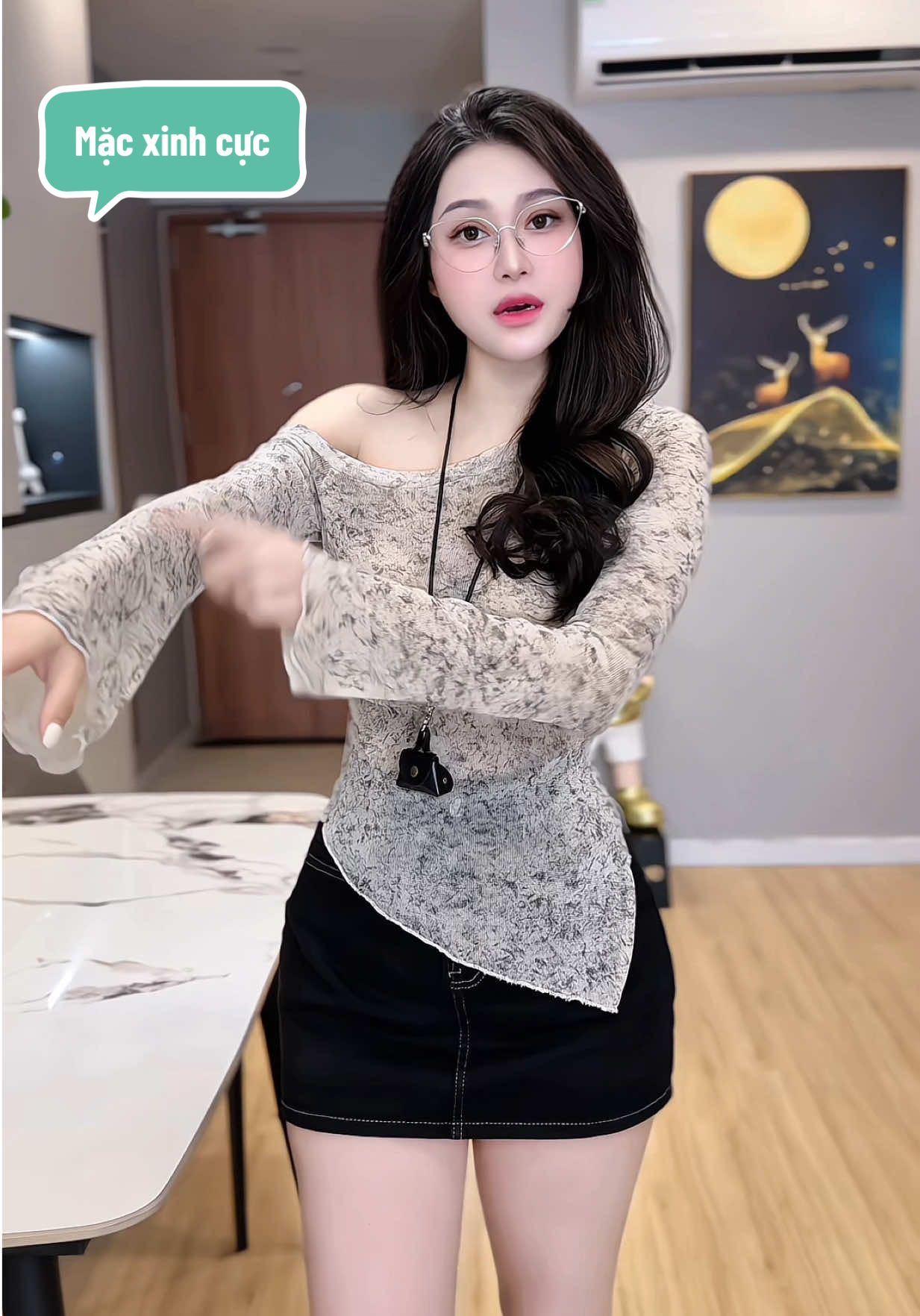 Áo lệch vai mặc xinh cực #xuhuong #thoitrangnu #aoxinh #aolechvai #aothunluoi 