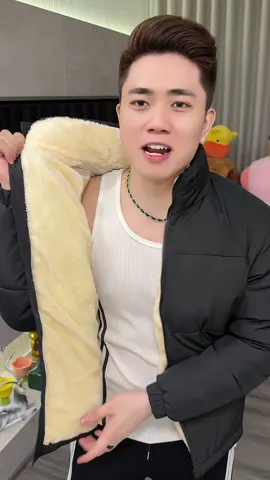 Áo Khoác Phao lót lông cừu cao