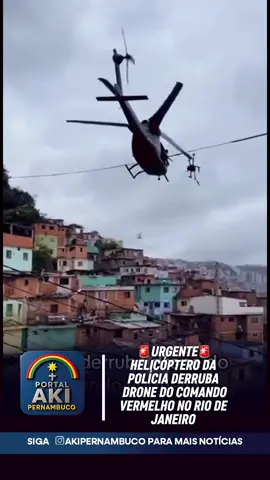 Veja o Momento que Helicóptero da Polícia derruba drone do Comando Vermelho  #comandovermenho🚩✌🏻 #operacao #rj #favela #policia 