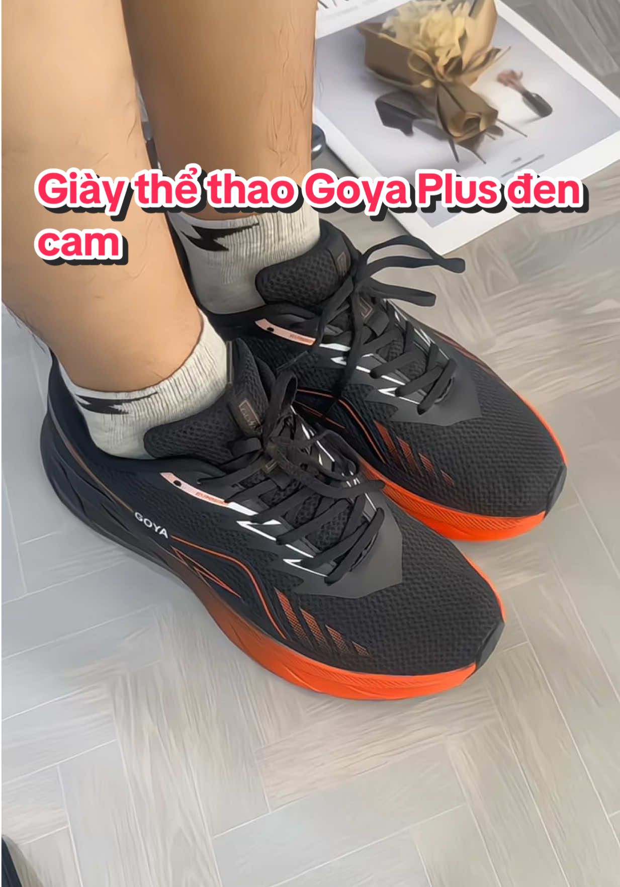 Giày thể thao Goya Plus đen cam #sonchan #review #giaythethao #sneaker #thoitrang