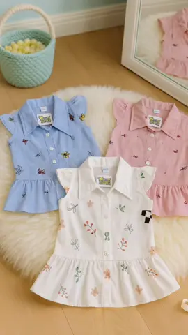 Shafa Kids Shop Dress Bayi Perempuan Usia 0-18 Bulan Bahan Rayon Viscose Premium Kancing Depan Full #fashionbayi #gaunbayi #dressbayi #bajuanak 