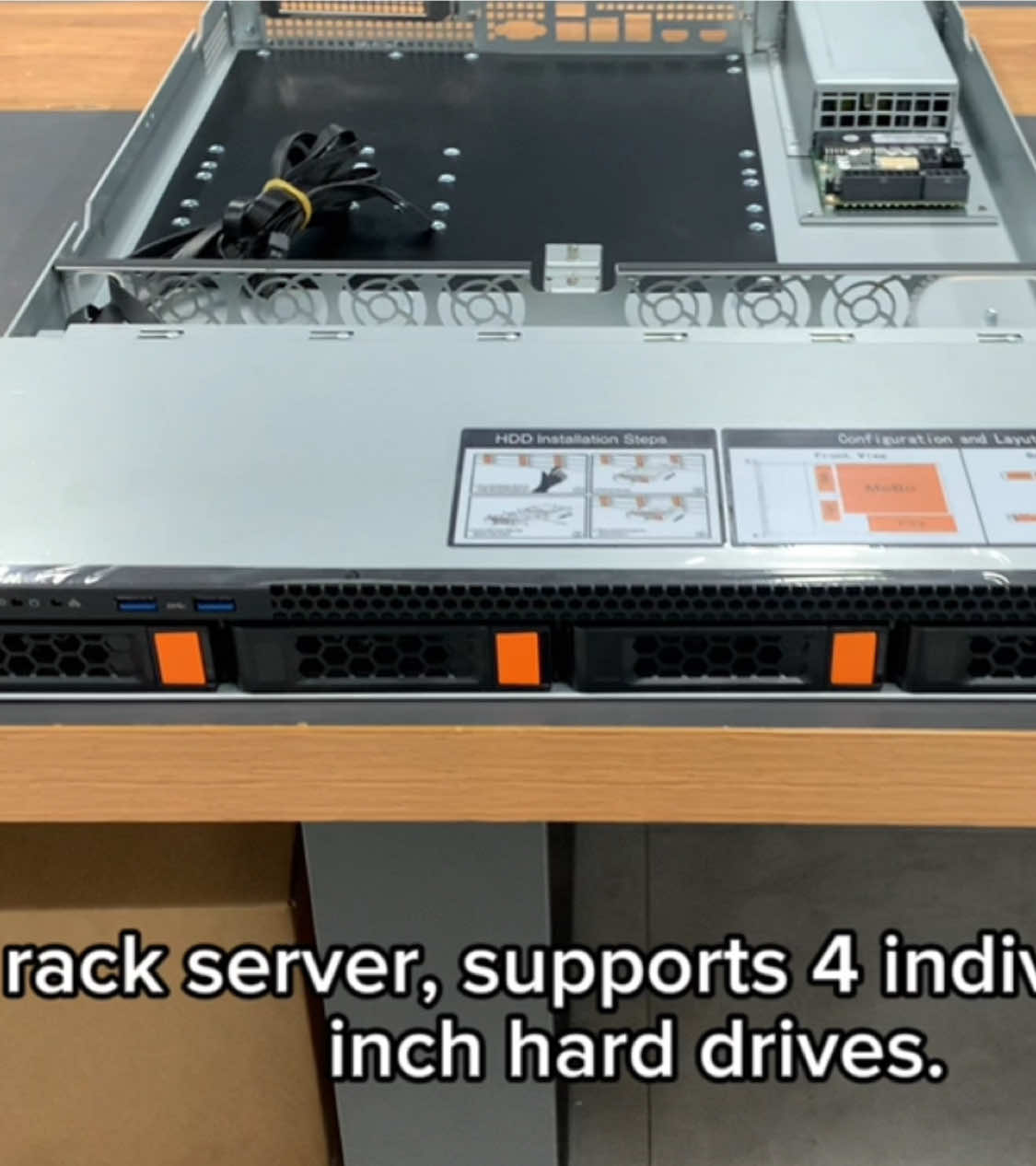1U4Disk server chassis #CapCut #server #storage #datacenter #1u   