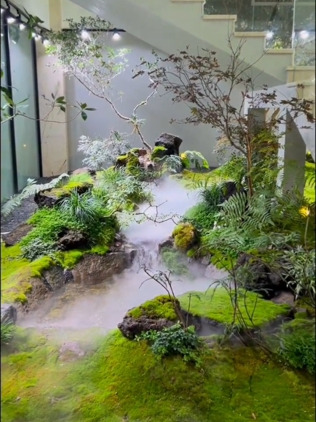 Mang suối vô nhà  Cre: A.rvin #terrarium #thiếtkếcảnhquan #suốinhântạo #hồcákoi #cảnhquan 