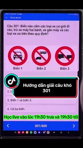 Hướng dẫn giải câu khó 301   #livehighlights #tiktoklive#thaytuandaymeo600_cau #hoclythuyetthilaixe #meooto 
