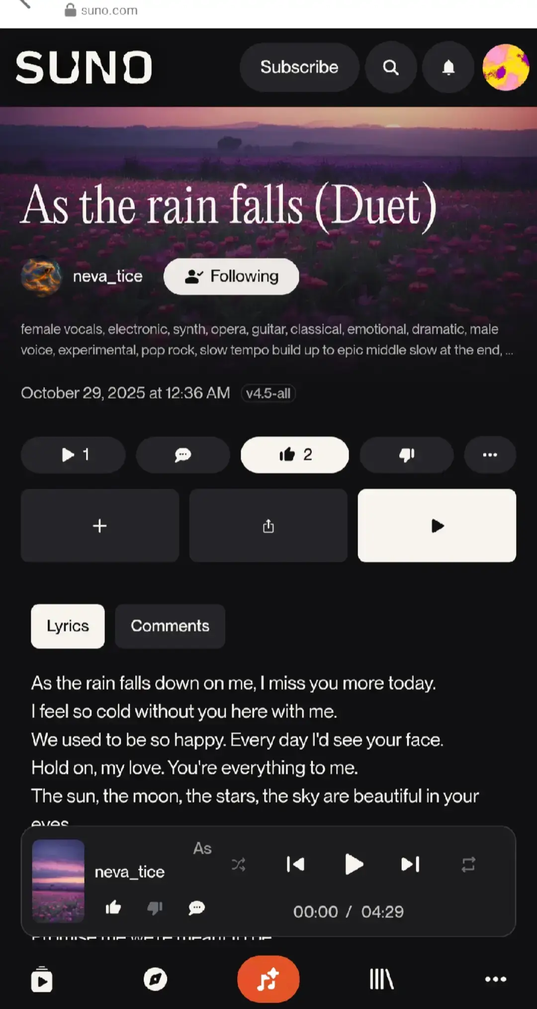 this is a friend of mines new song. go check it out on suno. #fyp #songs @✨️💫Neva Marie Tice💫✨️ 
