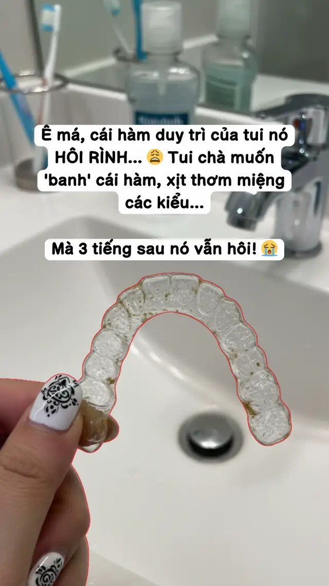 Bà nào mà hàm duy trù bị hôi nên xem hết nha #hamduytri #retainer #niengrang #vietdentallab #fyp 