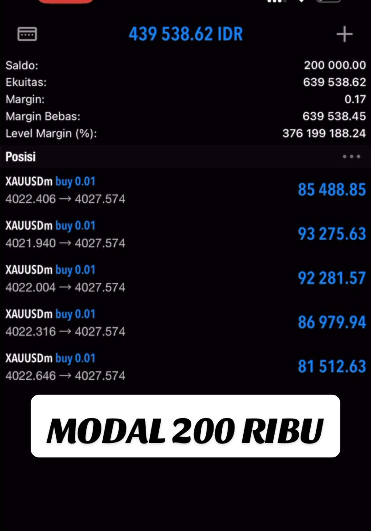 Trading modal 200 ribu #trading #forex #scalping #belajartrading #traderpemula 