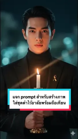 แจก prompt สำหรับสร้างภาพ ใส่ชุดดำไว้อาลัยพร้อมถือเทียน ( ‼️ มี Prompt แจกทั้งในคอมเมนต์ และช่วงท้ายของคลิปนี้ด้วยนะครับ ) #prompt #ai #picture #howto #photo 