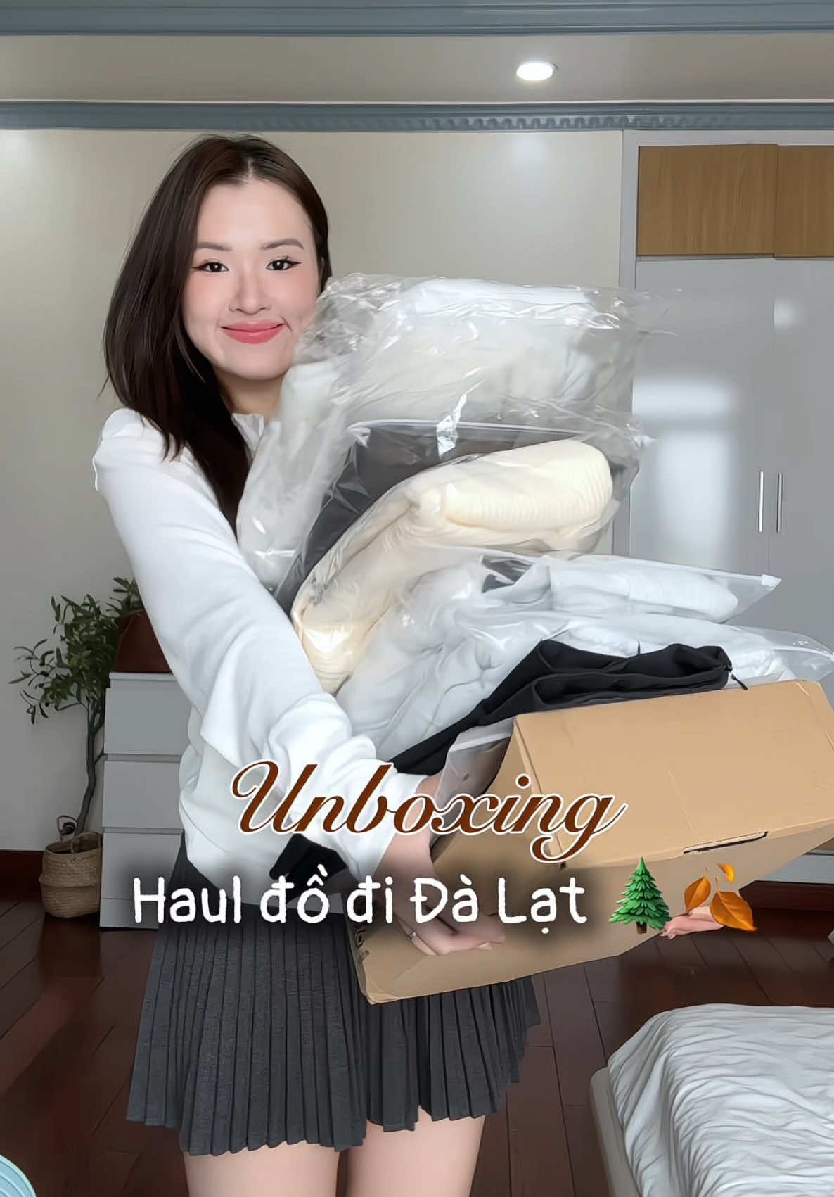 Haul đồ thu đông đi Đà Lạt 🍂🌲☕️✨ #haul #unboxinghaul #aolen #phoido #aosweater 
