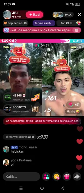 PK LASRON WIN JB VS HASBY