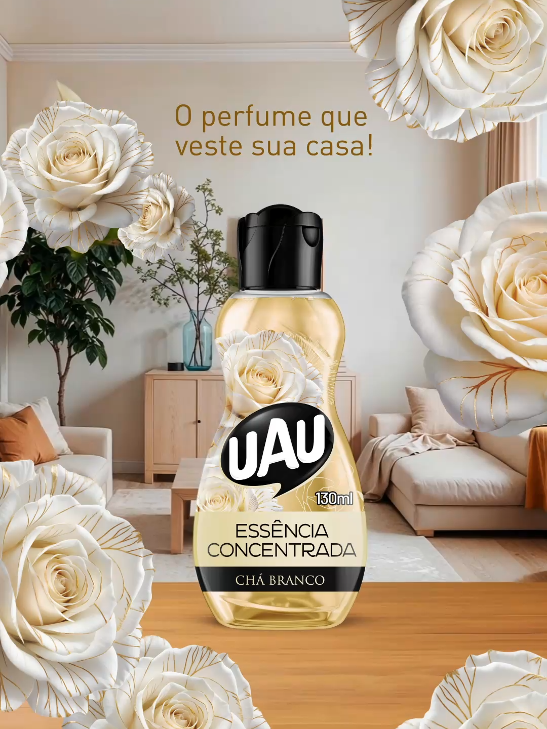 UAU Perfumes Chá Branco. O perfume que veste a sua casa. 🏠😍 Um toque leve, sofisticado e uma explosão de frescor que se espalha por cada cantinho da sua casa. 💛 A nova linha UAU Perfumes Chá Branco chegou para transformar sua limpeza em uma verdadeira experiência de perfumaria fina. Deixe sua casa vestida de perfume. ✨ #UAUPerfumes #CháBranco #PerfumeQueVesteSuaCasa #UAUIngleza #CasaPerfumada #VizinhasUAU