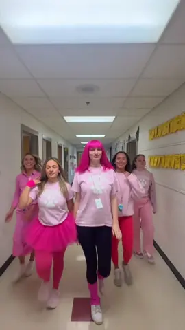 Most school spirt right here💗💗 #teachers #teacherspirit #pinkout #trending #teachersoftiktok 