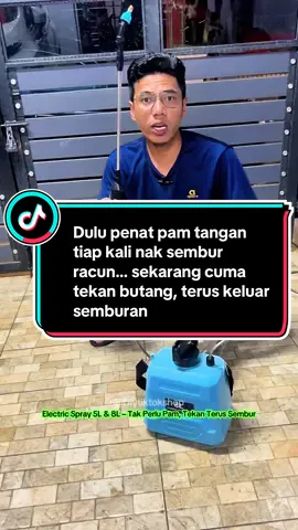 Dulu penat pam tangan tiap kali nak sembur racun… sekarang cuma tekan butang, terus keluar semburan sekata#electricsprayer #sprayer8liter 