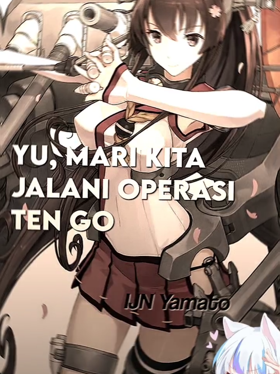 Operasi fatal 🥺🫡 Operasi Ten-Go (天號作戰 (kyūjitai) atau 天号作戦 (shinjitai), Ten-gō Sakusen) adalah operasi militer besar yang terakhir dilakukan Angkatan Laut Kekaisaran Jepang dalam Perang Pasifik, Perang Dunia II. Tanggal	7 April 1945 Lokasi	Samudra Pasifik, antara Kyushu dan Kepulauan Ryukyu, Jepang Hasil	Kemenangan Amerika Serikat Pihak terlibat  Amerika Serikat  Kekaisaran Jepang Tokoh dan pemimpin Amerika Serikat Marc A. Mitscher Amerika Serikat Joseph J. Clark Amerika Serikat Frederick C. Sherman Jepang Seiichi Itō (†) Jepang Keizō Komura Jepang Kosaku Aruga (†) (†) = gugur Kekuatan 11 kapal induk 386 pesawat terbang 1 kapal tempur 1 kapal penjelajah ringan 8 kapal perusak Korban Serangan pada Yamato: 10 pesawat terbang hancur 12 tewas Serangan tokkōtai: 85 tewas & hilang 122 terluka 1 kapal induk rusak sedang 1 kapal tempur rusak sedang 1 kapal perusak rusak berat 1 kapal tempur tenggelam 1 kapal penjelajah ringan tenggelam 4 kapal perusak tenggelam 3.700–4.250 tewas[1] Tokkōtai: 100 pesawat hancur, 100+ tewas Perwira pimpinan Yamato' tanggal 5 April 1945, dua hari sebelum keberangkatan Operasi Ten-Go Pada April 1945, kapal tempur Jepang Yamato yang merupakan kapal tempur terbesar di dunia berangkat untuk melakukan misi bunuh diri melawan kekuatan Sekutu di Pertempuran Okinawa. Sebelum sampai di Okinawa, armada Jepang diserang hingga tidak melanjutkan pelayaran, dan hampir seluruhnya dihancurkan oleh pesawat-pesawat Amerika Serikat yang berpangkalan di kapal-kapal induk. Kapal Yamato dan lima kapal perang Jepang lainnya tenggelam. Pertempuran ini mempertunjukkan supremasi udara Amerika Serikat dalam tahap terakhir Perang Pasifik, dan betapa mudahnya kapal-kapal dijadikan sasaran serangan udara bila tidak dilindungi pesawat-pesawat tempur. Meskipun harus mengorbankan sejumlah besar nyawa dalam usaha yang sia-sia, pertempuran ini menunjukkan usaha terakhir Jepang dalam memperlambat gerak maju Sekutu menuju kepulauan Jepang. #fyp #cts #tokuizumikazwa #azurlane #sakuraempire 