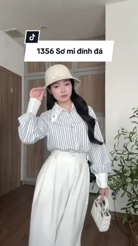 Sơ mi kẻ sọc đính đá @JANG CLOSET #reviewquanao #goclamdep #somi #aosomi #somidinhda 