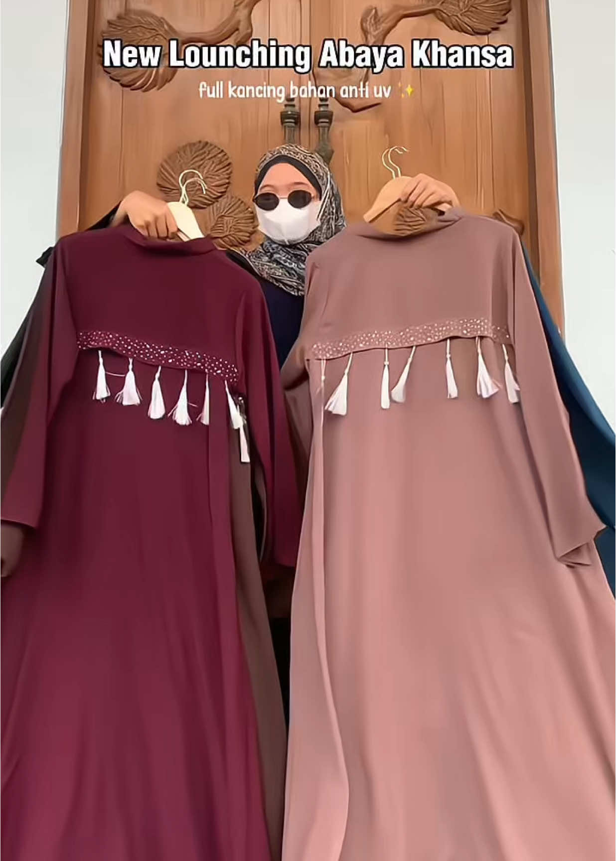 Try on abaya khansa ✨🤎 . . #abayaviral  #abayaremaja  #abayastyle  #ootdsyari  #abayalebaran 