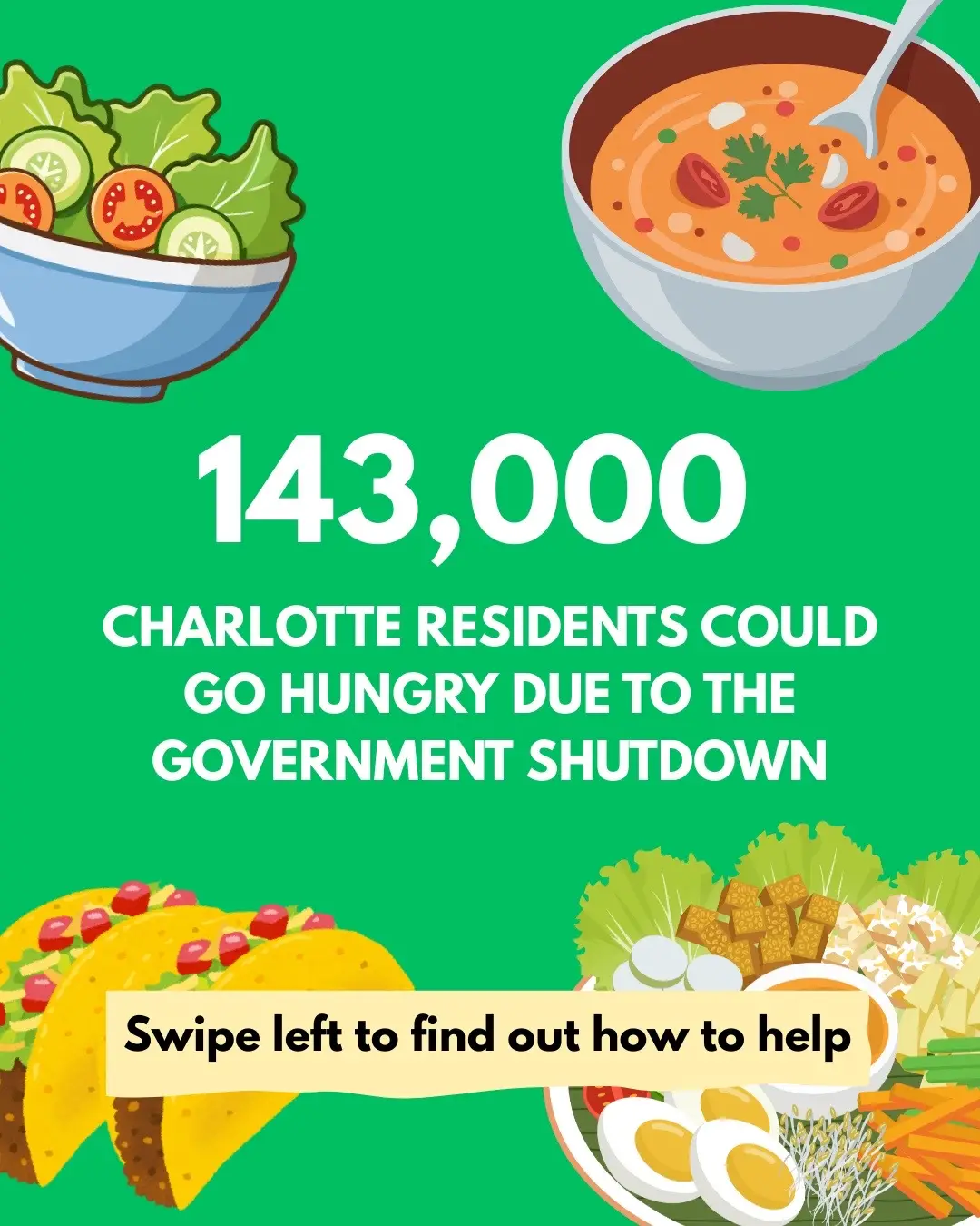 No one should go hungry this month or any month, but with SNAP Benefits in question, 1.4 million people in North Carolina could.  So, I’ve put together this list of food banks and community pantries in the Charlotte metro area where you can donate all kinds of items. There are suggestions and rules for each — please see their indivdual websites — but also think about what you would want to eat if you were facing hunger. Do you want a can of cold vienna sausages? Maybe, but think on it!  Also, all of these places take volunteers and there’s probably one that works with your schedule, check that out as well!  If YOU are experieincg food insecurity, Dial 2-1-1- or visit NC211.ORG to connect with local food partners, meal programs and other essential services. This service is avaialble 24/7 and in multiple languages.  #charlottencfoodbanks #charlottefood #charlottenc #charlottevolunteering #cltvolunteering 