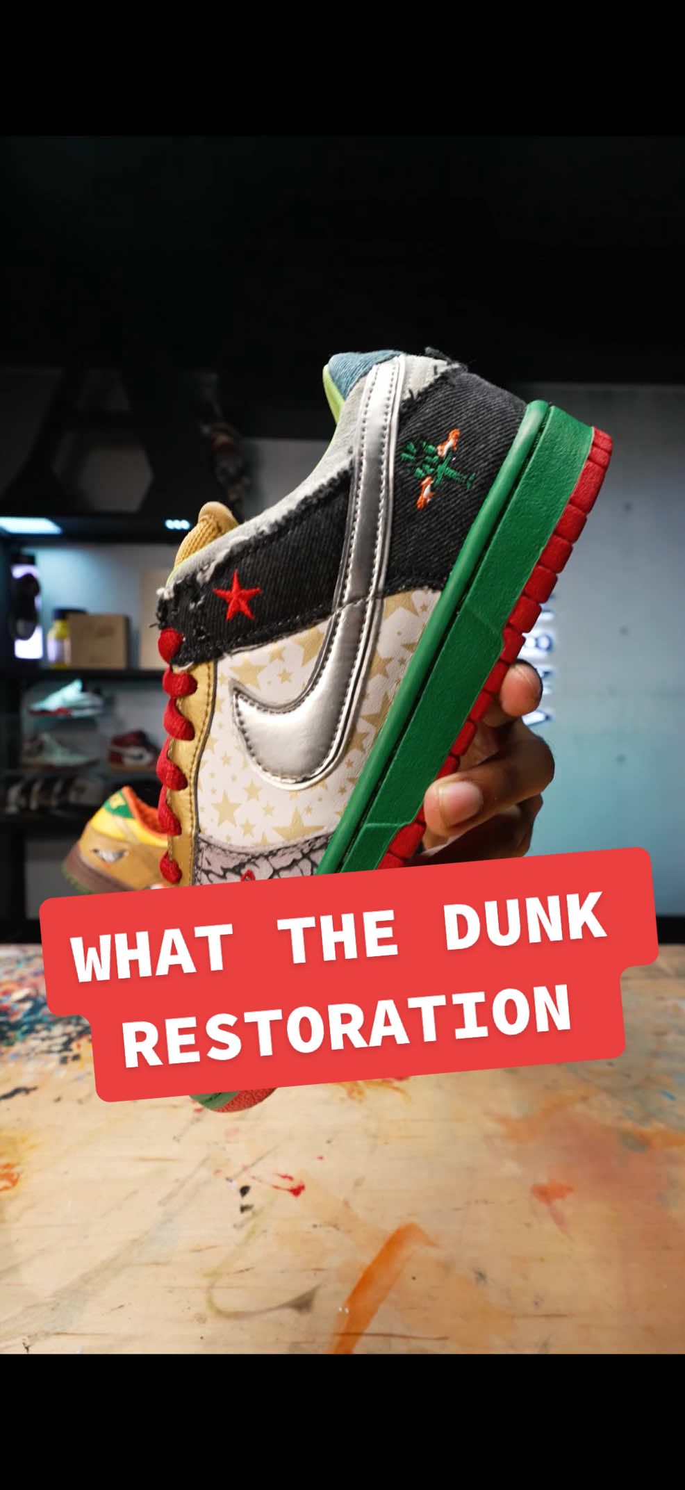 These What The SB dunk lows needed some much needed love and Vick Almighty was up for the job. Full video is on our YouTube channel.  #reshoevn8r #shoecleaner #sbdunk #whatthe #sneakers 