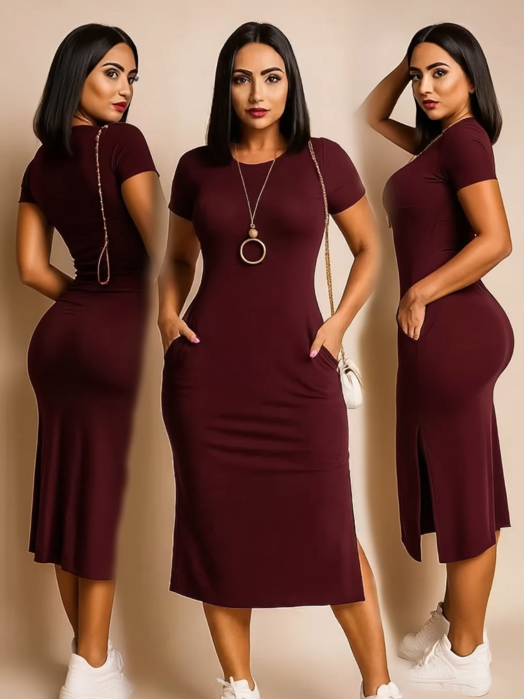 Vestido Feminino Midi Tubinho com Fenda Lateral e Bolsos - Modelo Casual Tendência 2025 Mais Vendido Gostou? Acesse https://s.shopee.com.br/8V0XynRPuf O vestido mais desejado de 2025 está aqui! O Vestido Midi Tubinho é sucesso absoluto de vendas e não é por acaso! Com modelagem que valoriza o corpo, fenda lateral elegante e bolsos práticos, este vestido une conforto, estilo e sofisticação em uma única peça. Perfeito para a mulher moderna que não abre mão de praticidade sem perder a elegância. 👗 Características Principais Modelagem Tubinho - Valoriza Todas as Curvas Corte ajustado que realça o corpo feminino Comprimento midi na altura ideal (abaixo do joelho) Caimento perfeito que alonga a silhueta Design atemporal com toque contemporâneo ✨ Fenda Lateral - Charme e Movimento Fenda estrategicamente posicionada para facilitar a mobilidade Toque de sensualidade sem perder a elegância Permite caminhar com conforto e estilo Detalhes que fazem toda a diferença 👜 Bolsos Práticos - Funcionalidade Bolsos laterais discretos e funcionais Perfeito para carregar celular, chaves e pequenos itens Design integrado que não compromete o visual Praticidade no dia a dia 🌟 Por Que Este é o Vestido Mais Vendido? ✅ Versatilidade incomparável - Serve para diversas ocasiões ✅ Conforto o dia todo - Tecido macio e respirável ✅ Modelagem inteligente - Disfarça imperfeições e valoriza o corpo ✅ Tendência 2025 - Estilo atual e moderno ✅ Custo-benefício - Qualidade premium por preço justo ✅ Fácil de combinar - Aceita diversos tipos de acessórios e calçados #shopee #vestido #mulher #feminino #elegante #shorts