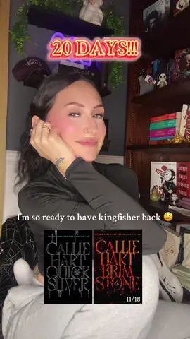 And more chapters in his POV!!! Lawddddd have mercy on me. What a birthday gift!!! Brimstone by @Callie Hart  20 MORE DAYS!!! Until we get Kingfisher back 🤪 #brimstone #quicksilver #calliehart #BookTok #romantasybooks 