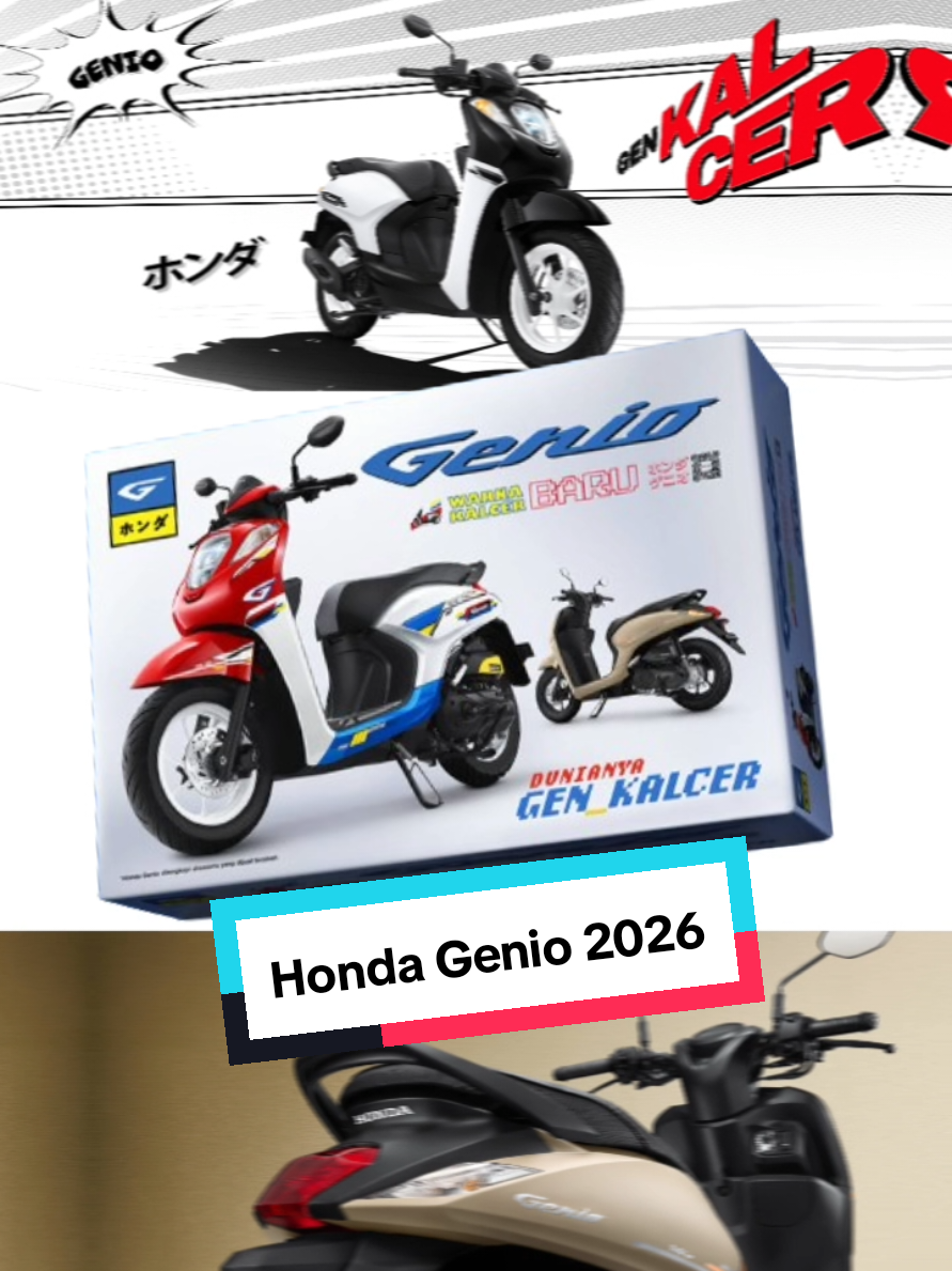 Honda ngeluarin gebrakan lagi nih, setelah launching Scoopy edisi KUROMI, sekarang Honda ngeluarin refreshment untuk Honda Genio, mengusung tema #genkalcer Honda Genio ini ada special color yaitu tri-tone dan black & white, ini sih keren banget dan bikin orang melirik, kalian pilih warna apa nih? #hondagenio #genio2026 #geniomodifikasi #genio 