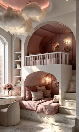 Phòng ngủ cho bé gái đẹp, thơ mộng 🥰 #khonoithattugia #noithatdep #thietkenoithat #thietkephongngudep #phongngubegai 