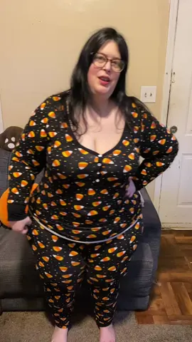 I love my pajamas from @Just Being Jordann they’re cozy cute and comfortable 🫶🎃 happy fall y’all #plussize #curvy #curvyfashion #bedtime #plussizefashion 
