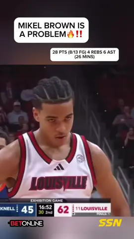 Mikel Brown Dominates In Louisville Debut😮‍💨🔥@BetOnline  #mikelbrownjr #collegebasketball #ncaabasketball #nbadraft #fyp