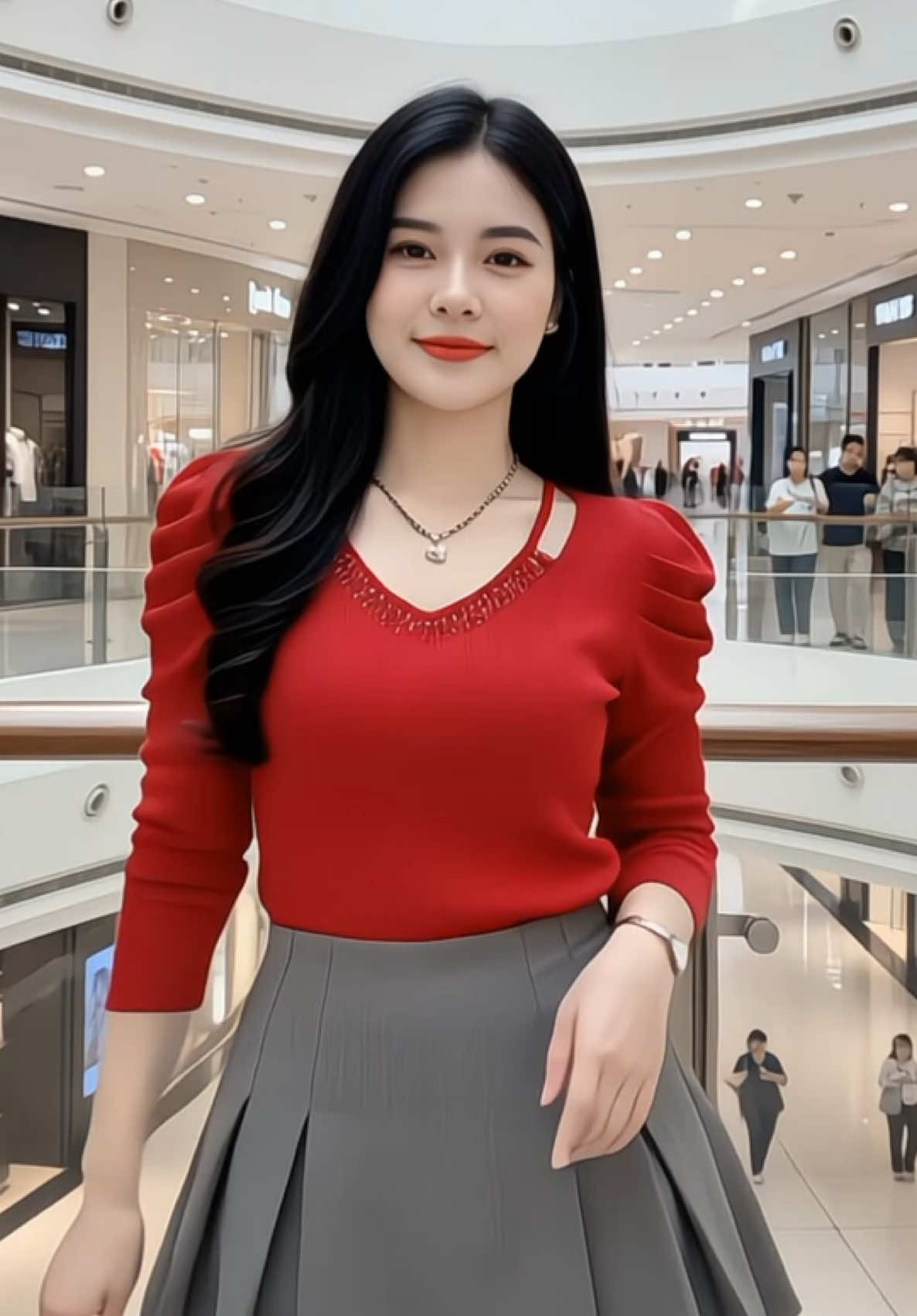 Áo Thun dệt kim cổ tim thiết kế đính đá sang trọng-##aothuntaydai##aothudong