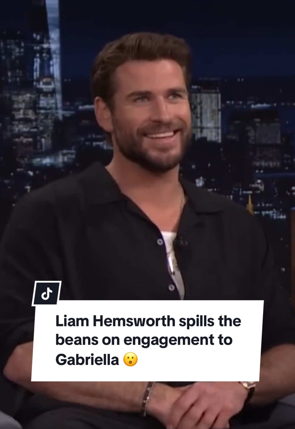 Timing is everything! Liam Hemsworth spills on waiting for the perfect moment to propose to Gabriella Brooks. 📹@fallontonight