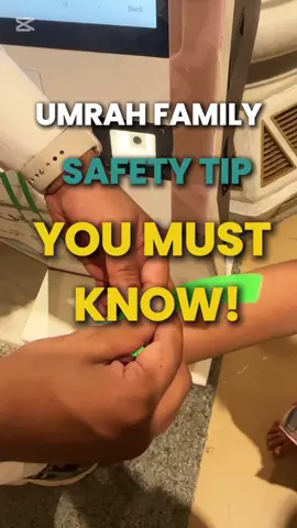 Keep your loved ones safe during Umrah 💚 Smart wrist band for kids & elders — available near Gate 79, Masjid al Haram 🕋#UmrahTips #MasjidAlHaram #Umrah2025 #SaudiArabia #FamilyTravel 