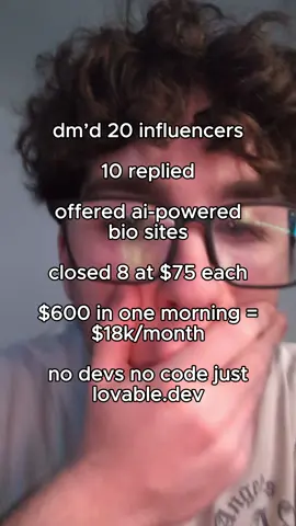 8 influencers, 1 website builder, $600 profit 💻only with lovable 