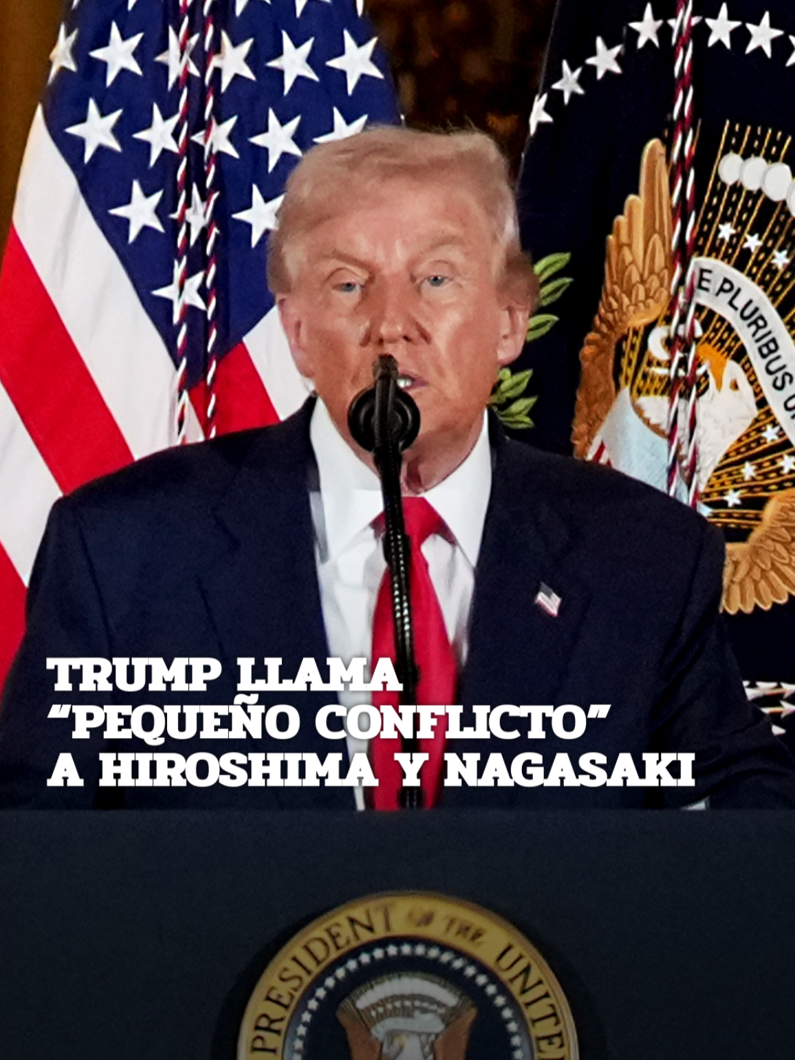 Trump y el “pequeño conflicto” con Japón Durante su visita a Japón, Donald Trump tocó un tema bastante delicado y lo hizo con unas palabras que no han pasado desapercibidas. A lo que pasó en Hiroshima y Nagasaki, lo llamo un “pequeño conflicto”.   #CasaBlanca #MAGA #DonaldTrump